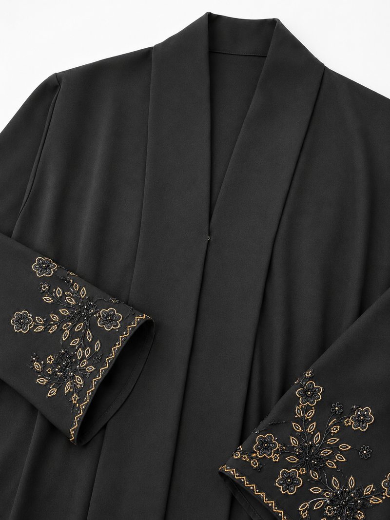 Black Embroidered Abaya