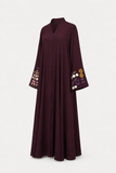 Embroidered Sleeve Eggplant
