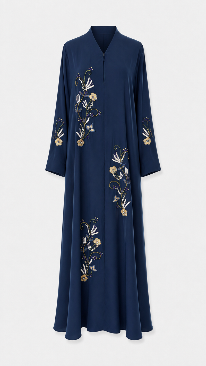 Embroidered Marine Blue