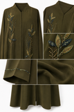 Beaded Olive Crepe