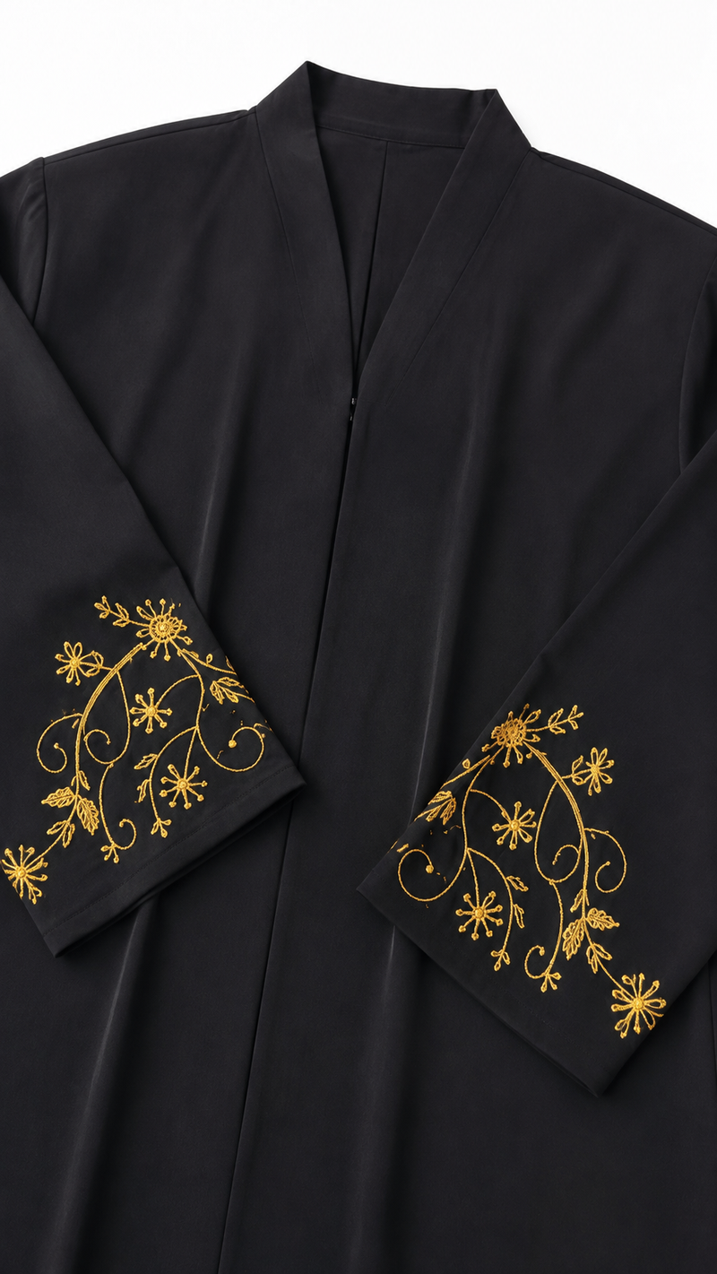 Gold Embroidered black