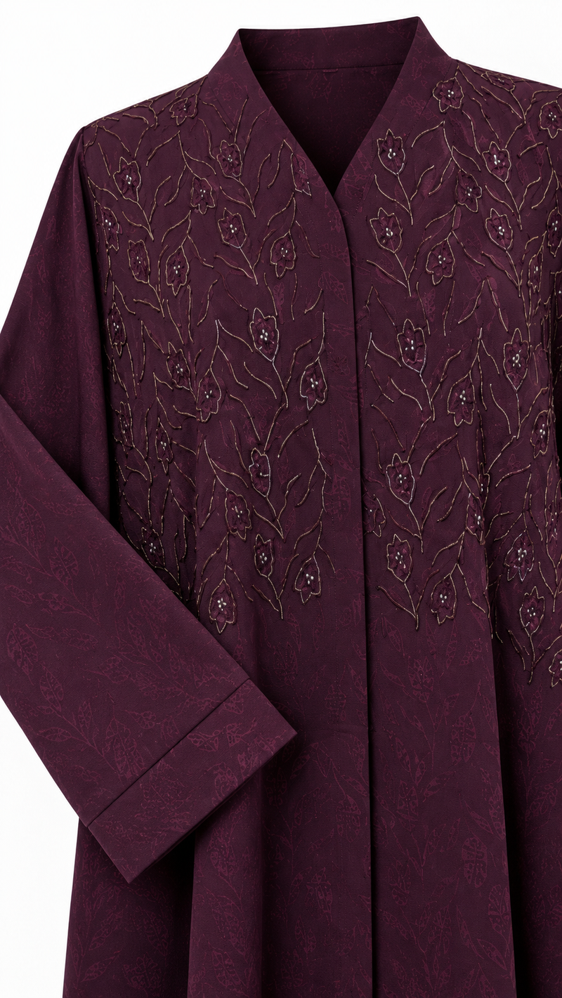 Embellished Magenta Jacquard