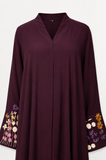 Embroidered Sleeve Eggplant
