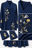 Embroidered Marine Blue